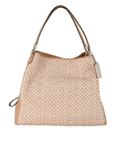 Madison Shoulder Bag, &pound;110, Handbags, Beige, Canvas/Leather, Front view